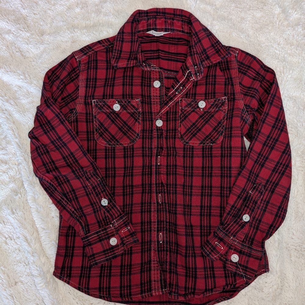 Red Plaid Kids Shirt